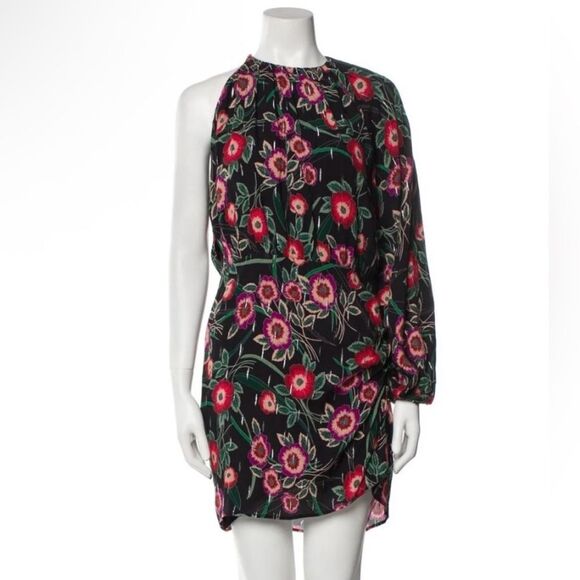 NWT Misa Los Angeles One shoulder floral mini dress size large - Picture 1 of 13